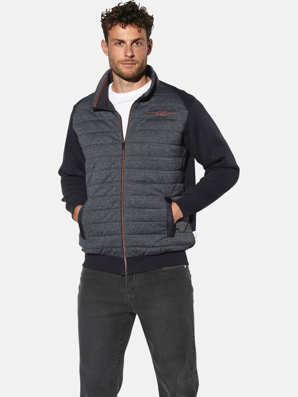 Große Größen Sweatjacke SELMARO, Herren, grau, Größe: XL, Polyester/Viskose, Happy Size DE Men von Happy Size DE Men