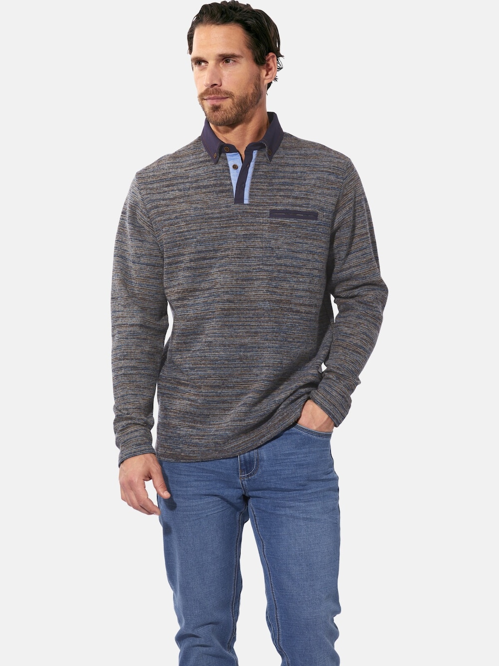 Große Größen Sweatshirt FALDEN, Herren, blau, Größe: XXL, Baumwolle, Happy Size DE Men von Happy Size DE Men