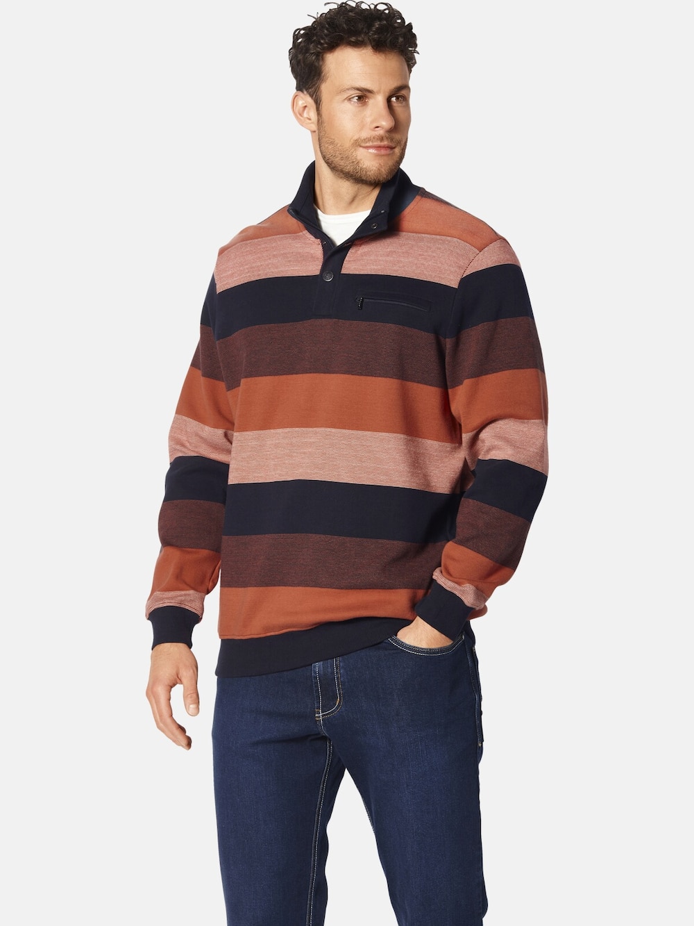 Große Größen Sweatshirt FLAGIORESTI, Herren, orange, Größe: XXL, Baumwolle, Happy Size DE Men von Happy Size DE Men