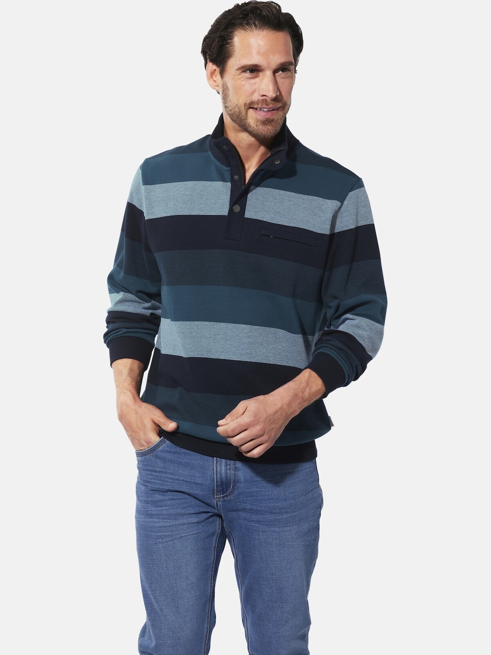 Große Größen Sweatshirt FLAGIORESTI, Herren, türkis, Größe: XXL, Baumwolle, Happy Size DE Men von Happy Size DE Men