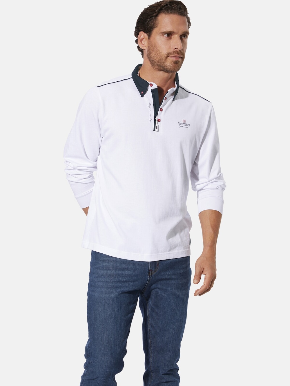 Große Größen Sweatshirt MODASOLE, Herren, weiß, Größe: XL, Baumwolle, Happy Size DE Men von Happy Size DE Men