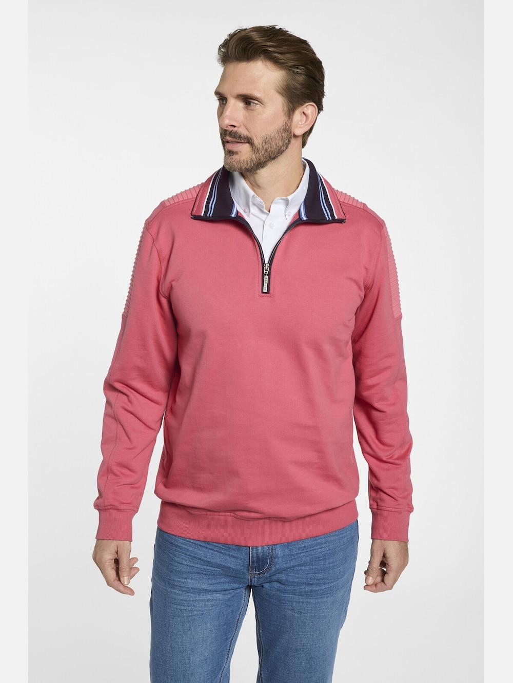 Große Größen Sweatshirt MODAVERA, Herren, rosa, Größe: XXL, Baumwolle, Happy Size DE Men von Happy Size DE Men