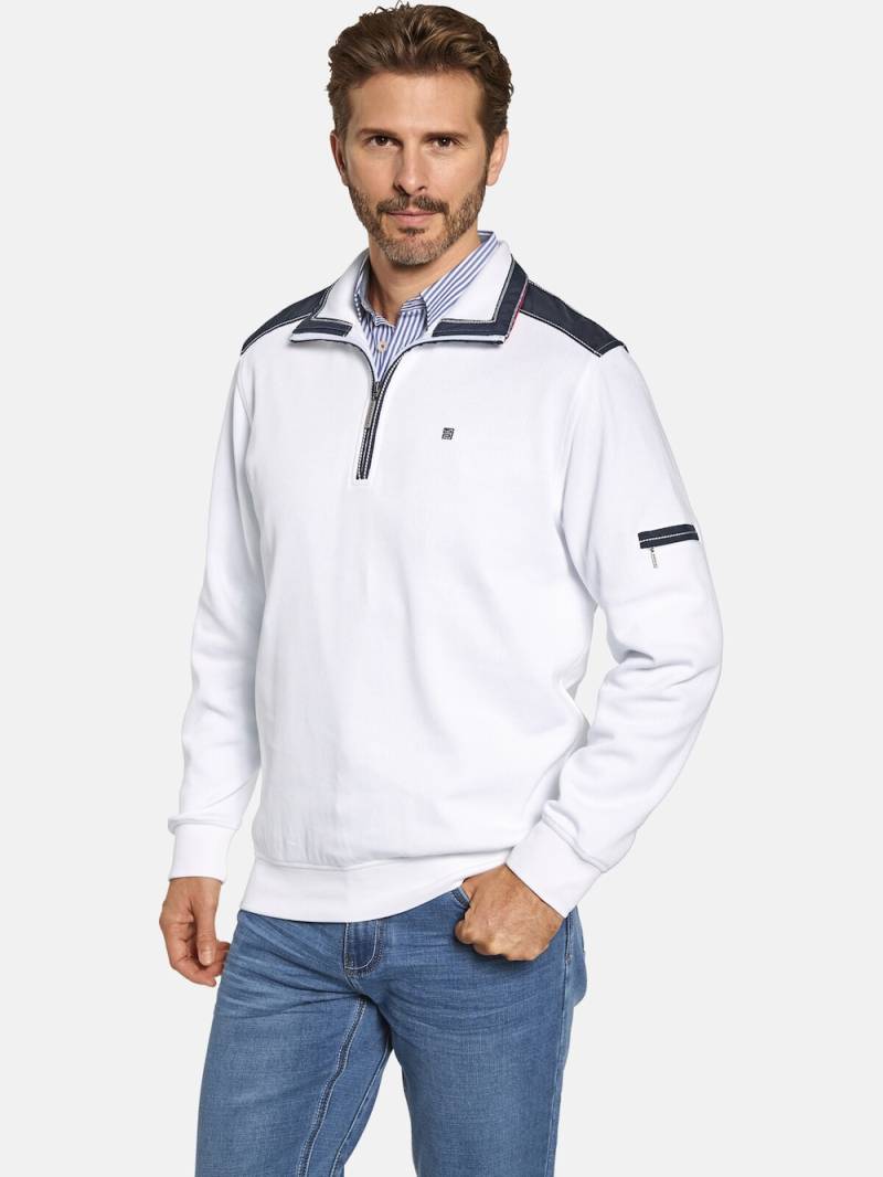 Große Größen Sweatshirt MODAVERDE, Herren, weiß, Größe: L, Baumwolle, Happy Size DE Men von Happy Size DE Men