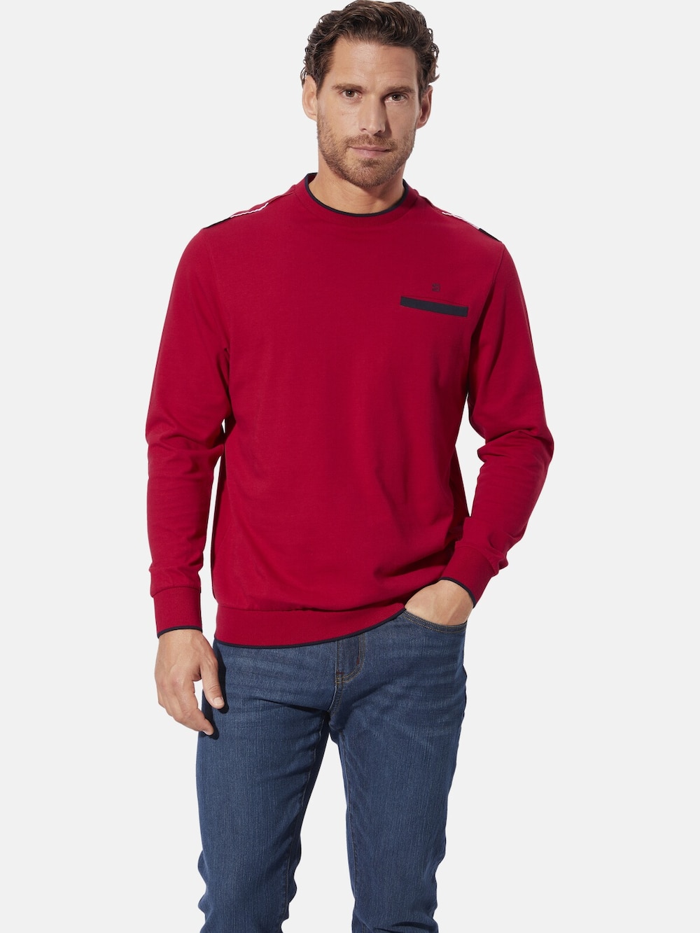 Große Größen Sweatshirt NARMIR, Herren, rot, Größe: XXL, Baumwolle, Happy Size DE Men von Happy Size DE Men