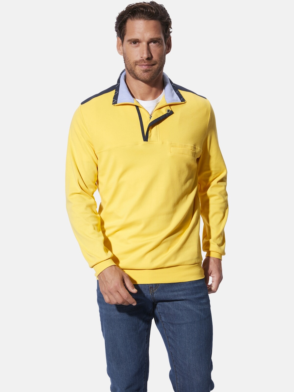 Große Größen Sweatshirt ORDUN, Herren, gelb, Größe: XL, Baumwolle, Happy Size DE Men von Happy Size DE Men