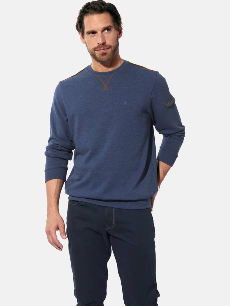 Große Größen Sweatshirt PELDOR, Herren, blau, Größe: XXL, Baumwolle/Polyester, Happy Size DE Men von Happy Size DE Men