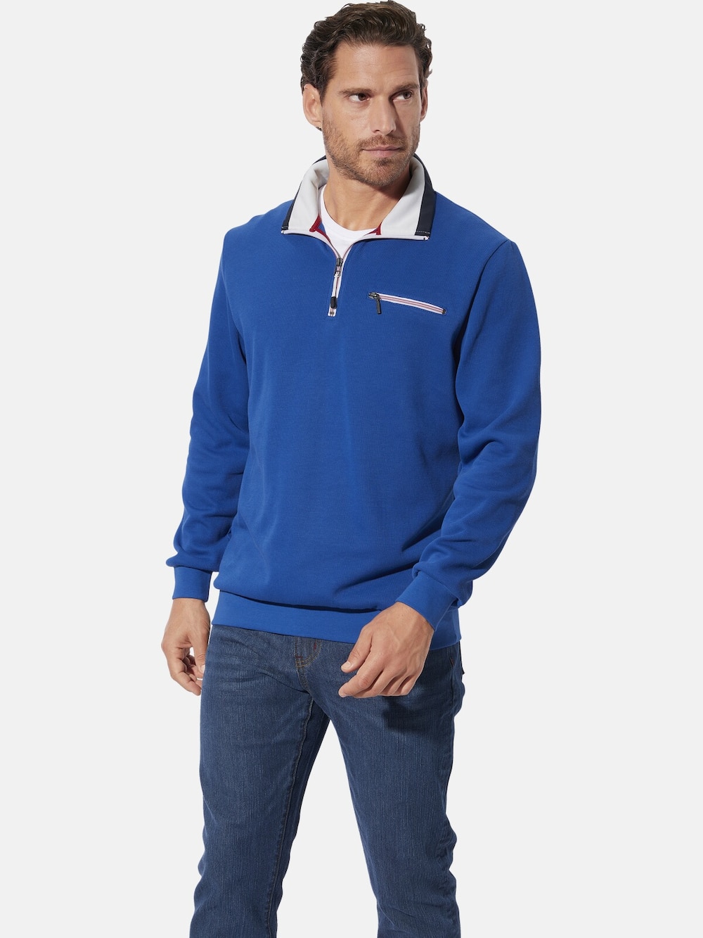 Große Größen Sweatshirt QUORON, Herren, blau, Größe: XXL, Baumwolle, Happy Size DE Men von Happy Size DE Men