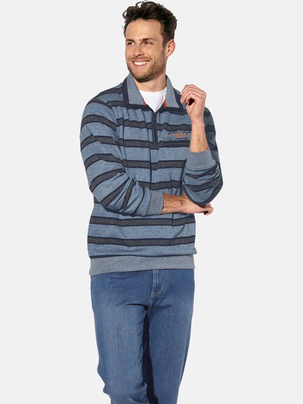 Große Größen Sweatshirt RALVIAN, Herren, blau, Größe: XL, Baumwolle, Happy Size DE Men von Happy Size DE Men