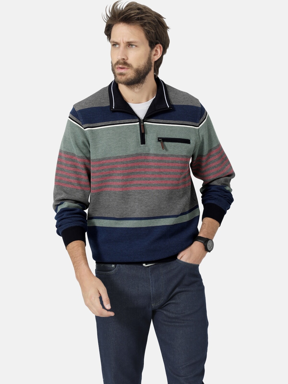 Große Größen Sweatshirt STALVIO, Herren, türkis, Größe: XL, Baumwolle/Polyester, Happy Size DE Men von Happy Size DE Men