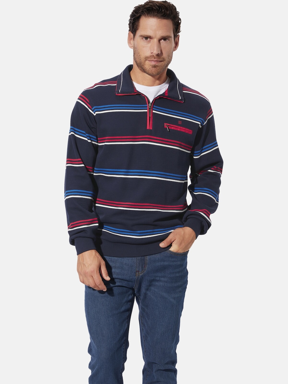 Große Größen Sweatshirt ULRAN, Herren, grau, Größe: L, Baumwolle, Happy Size DE Men von Happy Size DE Men