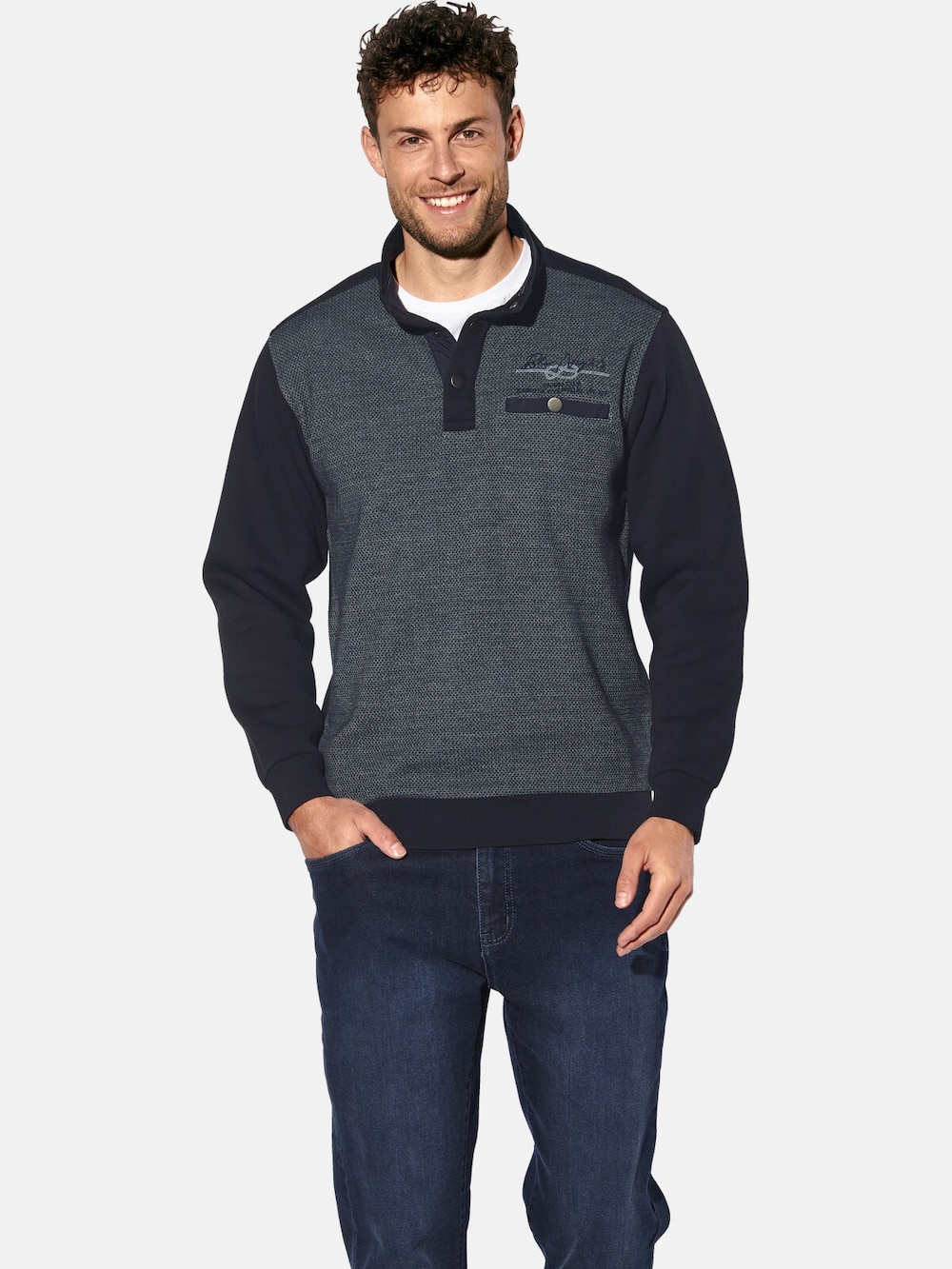 Große Größen Sweatshirt WELARO, Herren, grau, Größe: L, Baumwolle, Happy Size DE Men von Happy Size DE Men