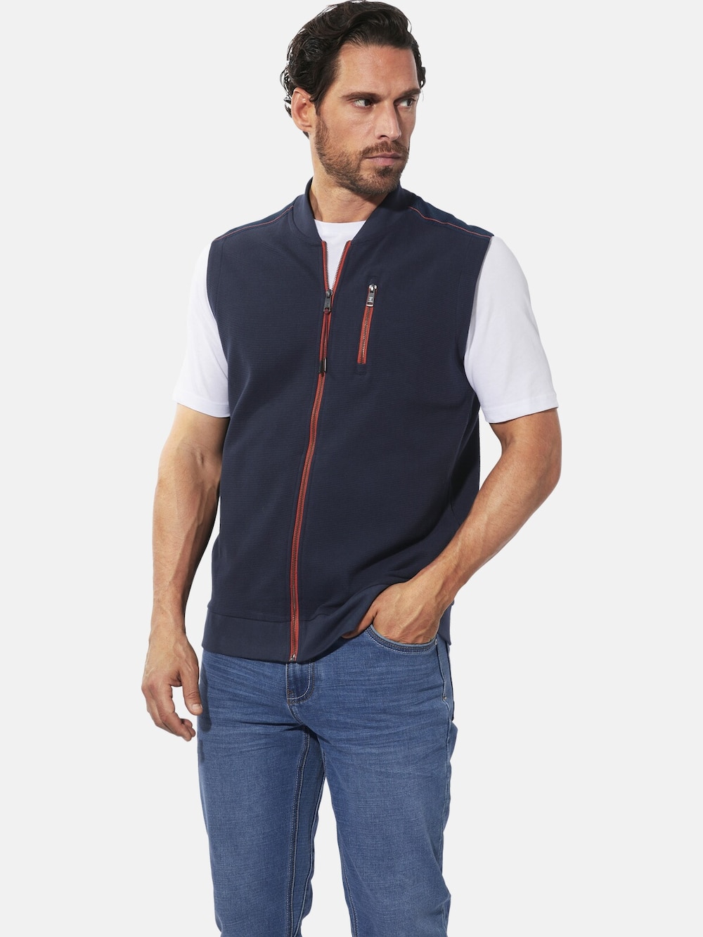 Große Größen Sweatweste BONITARA, Herren, grau, Größe: XXL, Baumwolle, Happy Size DE Men von Happy Size DE Men