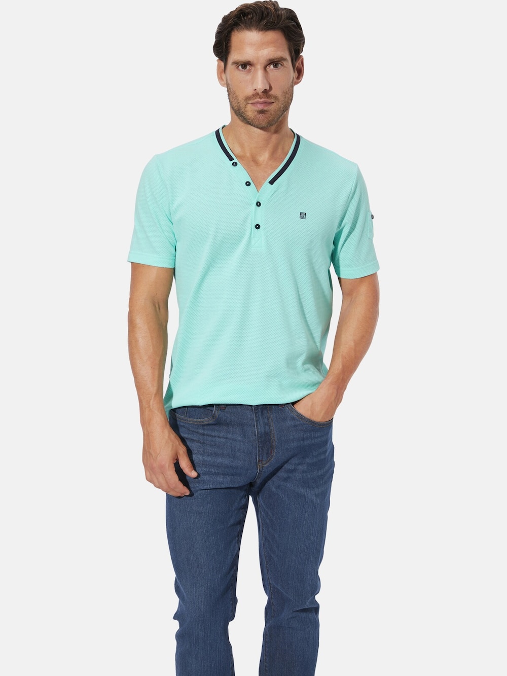 Große Größen T-Shirt NARLOR, Herren, türkis, Größe: L, Baumwolle/Polyester, Happy Size DE Men von Happy Size DE Men