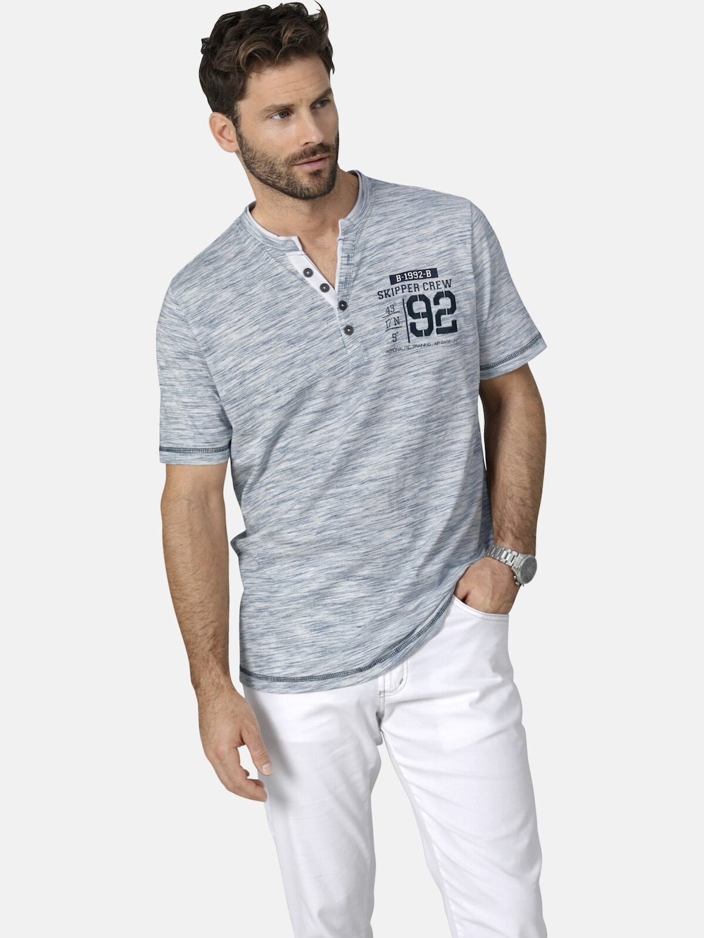 Große Größen T-Shirt TOSCARELLO, Herren, blau, Größe: XXL, Baumwolle, Happy Size DE Men von Happy Size DE Men