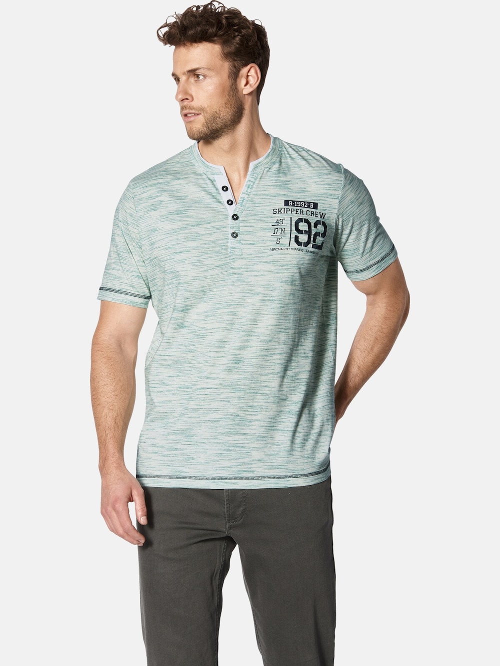 Große Größen T-Shirt TOSCARELLO, Herren, türkis, Größe: XXL, Baumwolle, Happy Size DE Men von Happy Size DE Men