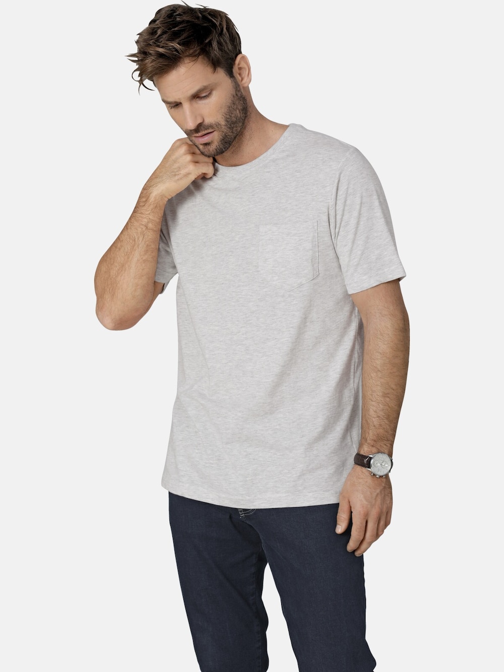 Große Größen T-Shirt ULVIENTO, Herren, grau, Größe: 52, Baumwolle, Happy Size DE Men von Happy Size DE Men