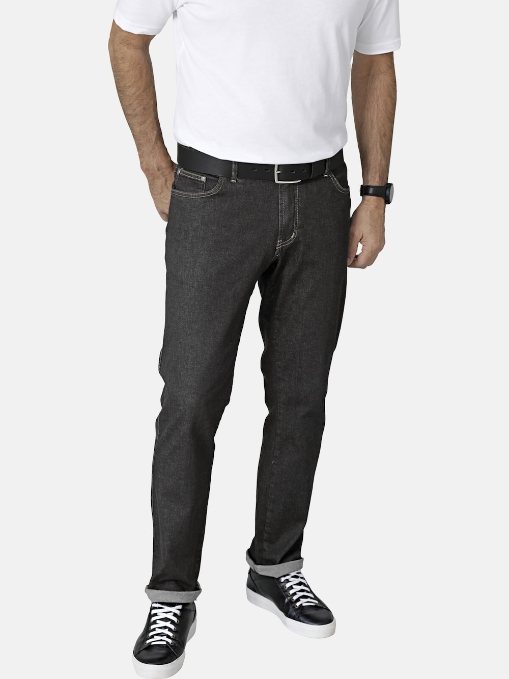 Große Größen Tiefbundjeans VESTABELLA, Herren, schwarz, Größe: 27, Baumwolle, Happy Size DE Men von Happy Size DE Men