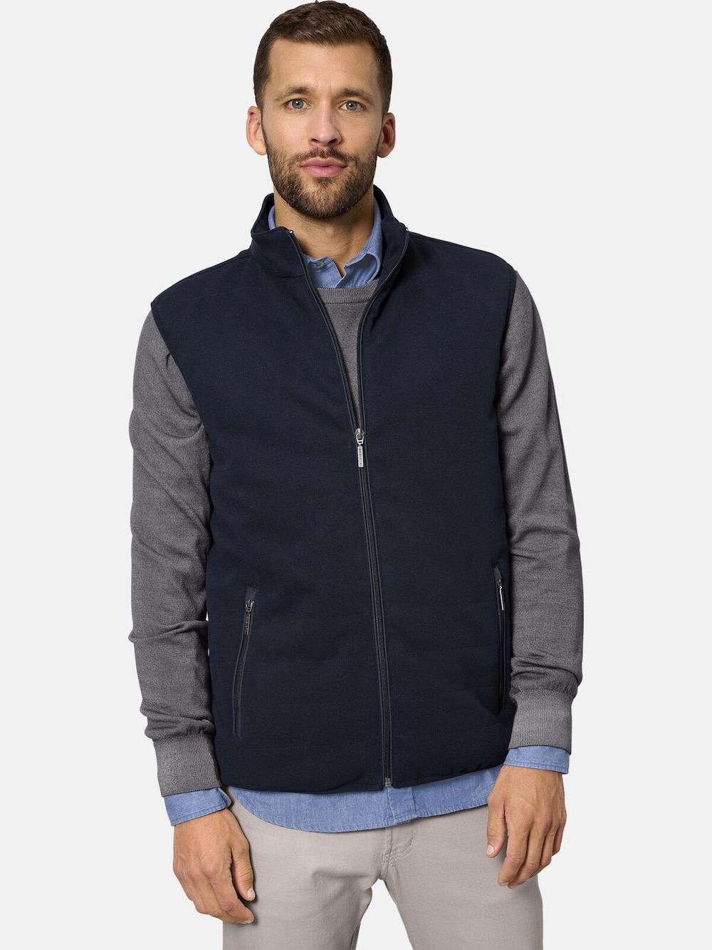 Große Größen Weste LUCIVERTI, Herren, grau, Größe: 50, Polyester/Viskose, Happy Size DE Men von Happy Size DE Men