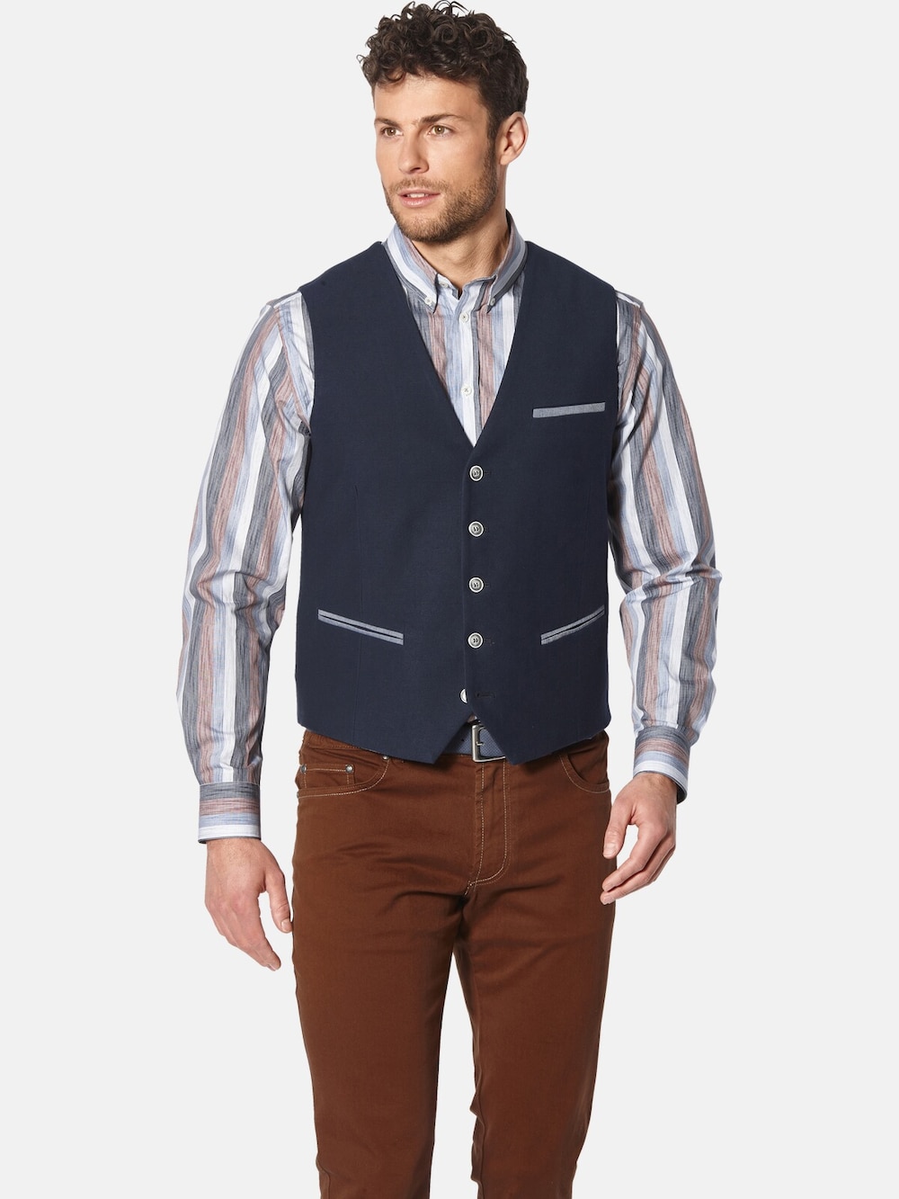 Große Größen Weste MASTORINI, Herren, grau, Größe: 56, Baumwolle, Happy Size DE Men von Happy Size DE Men