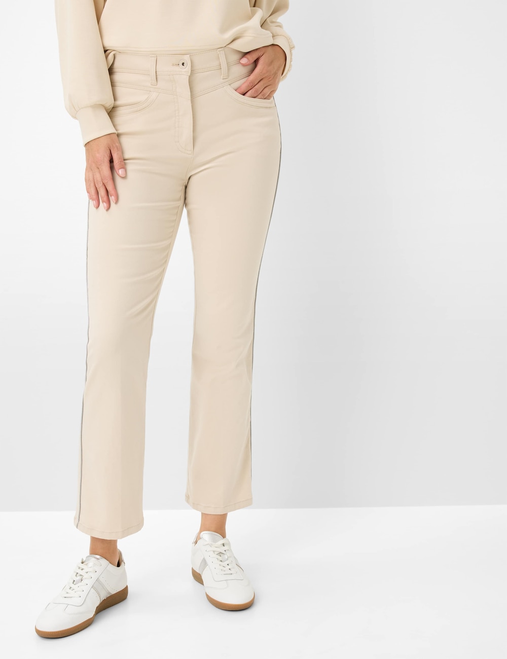 Große Größen Style LAURA KICK Hosen lang, Damen, beige, Größe: 46, Synthetische Fasern/Baumwolle, Happy Size DE Women von RAPHAELA by BRAX