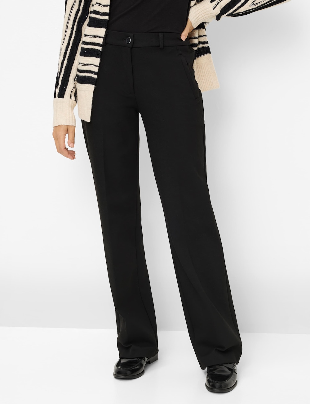 Große Größen Style PEGGY FLARED Hosen lang, Damen, schwarz, Größe: 44, Synthetische Fasern/Polyester/Viskose, Happy Size DE Women von RAPHAELA by BRAX