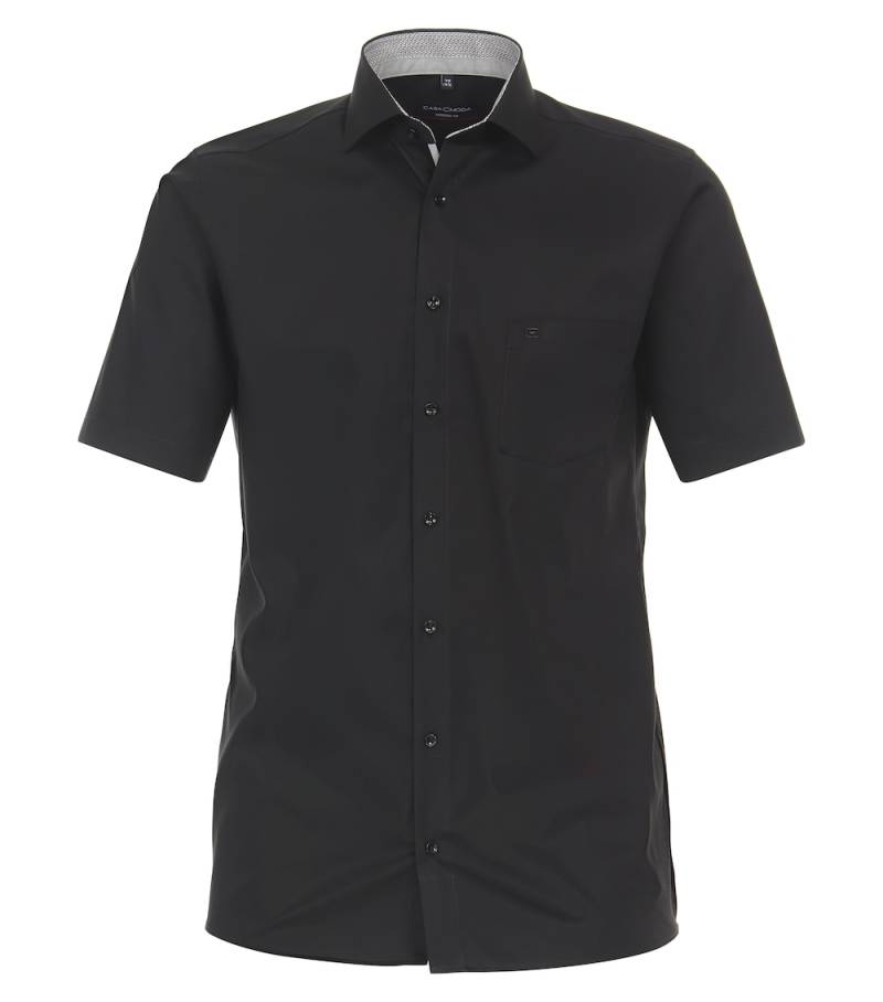 Große Größen CASAMODA Businesshemd Kurzarm uni Modern Fit, Herren, schwarz, Größe: 27, Baumwolle, Happy Size Men von Happy Size Men