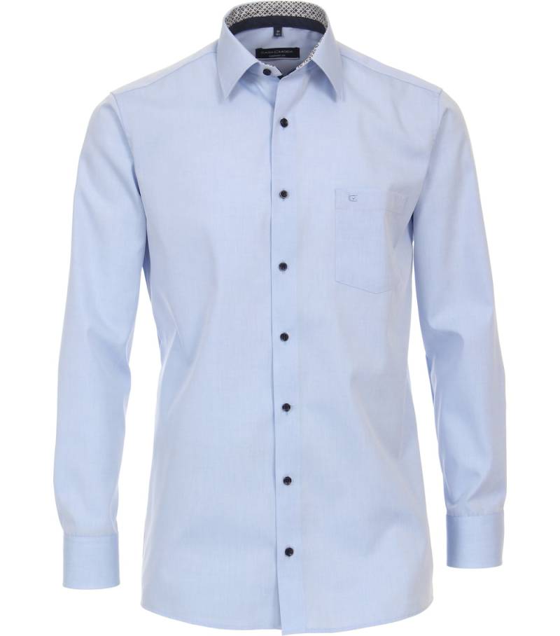 Große Größen Businesshemd Uni mit Kent-Kragen in Comfort Fit extra langer Arm 72cm uni Comfort Fit, Herren, blau, Größe: 54, Baumwolle, Happy Size Men von CASAMODA