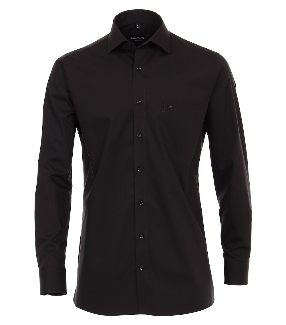 Große Größen Businesshemd extra langer Arm 72cm uni Modern Fit, Herren, schwarz, Größe: 62, Baumwolle, Happy Size Men von CASAMODA