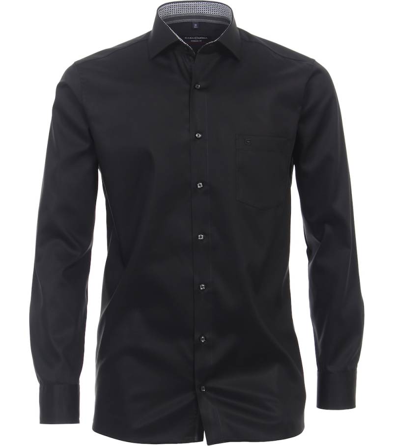 Große Größen Businesshemd uni Modern Fit, Herren, schwarz, Größe: 68, Baumwolle, Happy Size DE Men von CASAMODA