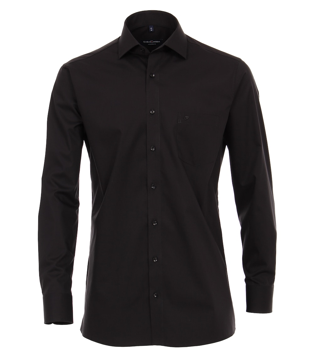 Große Größen Businesshemd uni Modern Fit, Herren, schwarz, Größe: 70, Baumwolle, Happy Size Men von CASAMODA