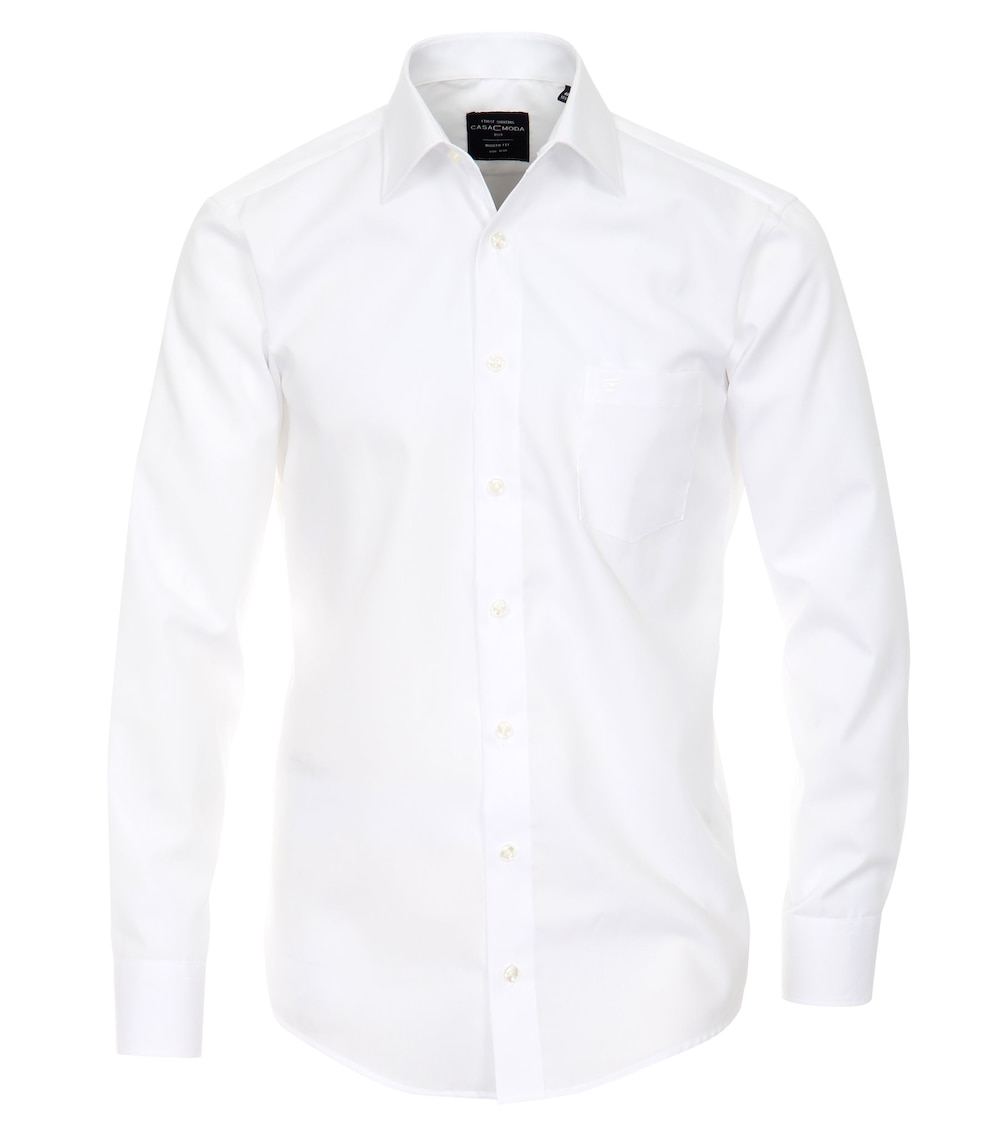 Große Größen Businesshemd uni Modern Fit, Herren, weiß, Größe: 70, Baumwolle, Happy Size Men von CASAMODA