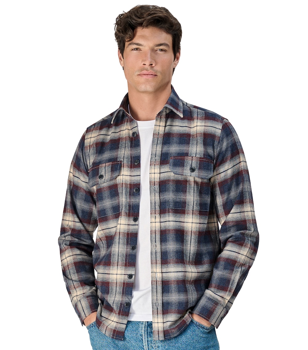 Große Größen Flanellhemd kariert Casual Fit, Herren, blau, Größe: XXL, Baumwolle, Happy Size Men von CASAMODA