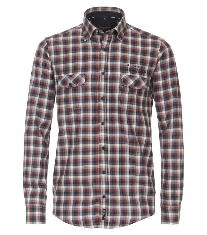 Große Größen Flanellhemd kariert Casual Fit, Herren, braun, Größe: 4XL, Baumwolle, Happy Size DE Men von CASAMODA