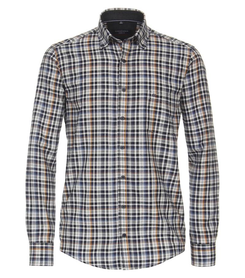 Große Größen Flanellhemd kariert Casual Fit, Herren, gelb, Größe: 3XL, Baumwolle, Happy Size DE Men von CASAMODA