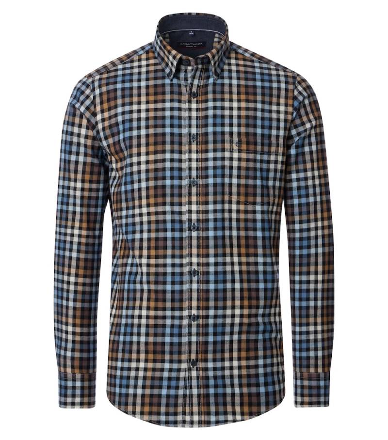Große Größen Flanellhemd kariert Casual Fit, Herren, grau, Größe: 7XL, Baumwolle, Happy Size DE Men von CASAMODA
