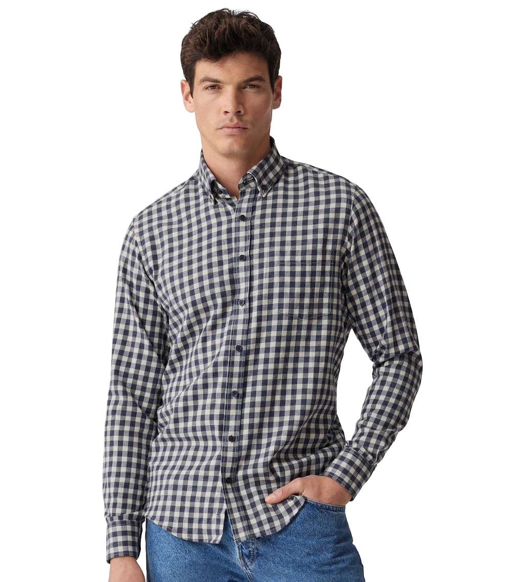 Große Größen Flanellhemd kariert Casual Fit, Herren, grau, Größe: 7XL, Baumwolle, Happy Size Men von CASAMODA