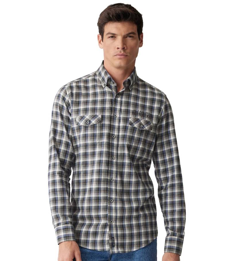 Große Größen Flanellhemd kariert Casual Fit, Herren, grün, Größe: 3XL, Baumwolle, Happy Size DE Men von CASAMODA