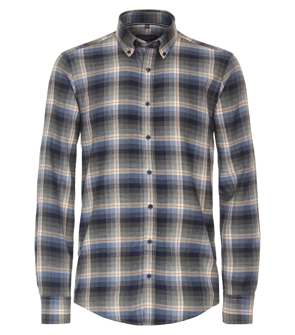Große Größen Flanellhemd kariert Casual Fit, Herren, grün, Größe: XXL, Baumwolle, Happy Size Men von CASAMODA