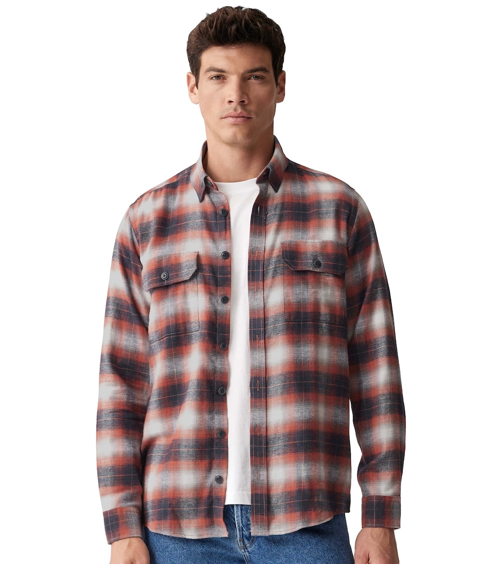 Große Größen Flanellhemd kariert Casual Fit, Herren, orange, Größe: 7XL, Baumwolle, Happy Size DE Men von CASAMODA