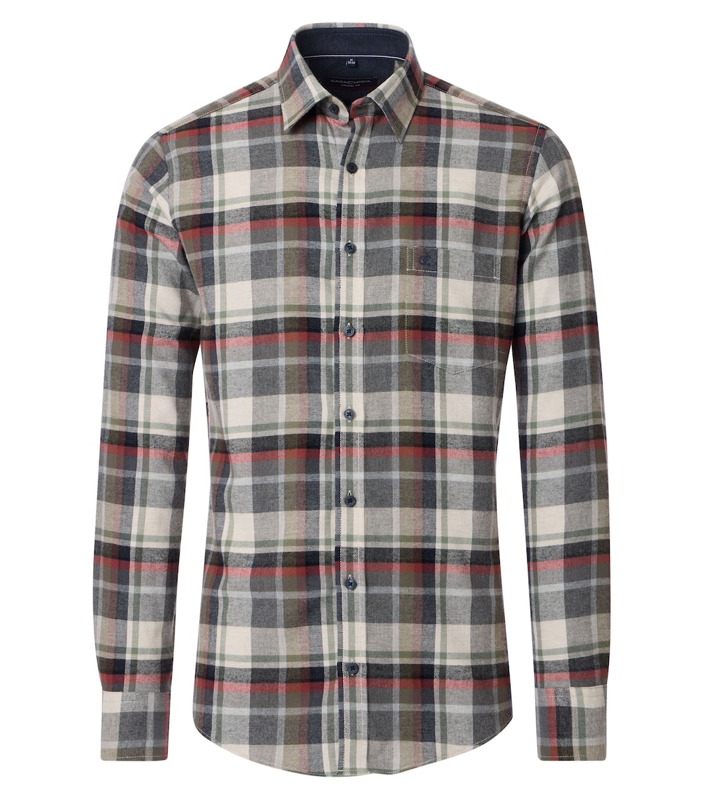 Große Größen Flanellhemd kariert Casual Fit, Herren, orange, Größe: XL, Baumwolle, Happy Size Men von CASAMODA