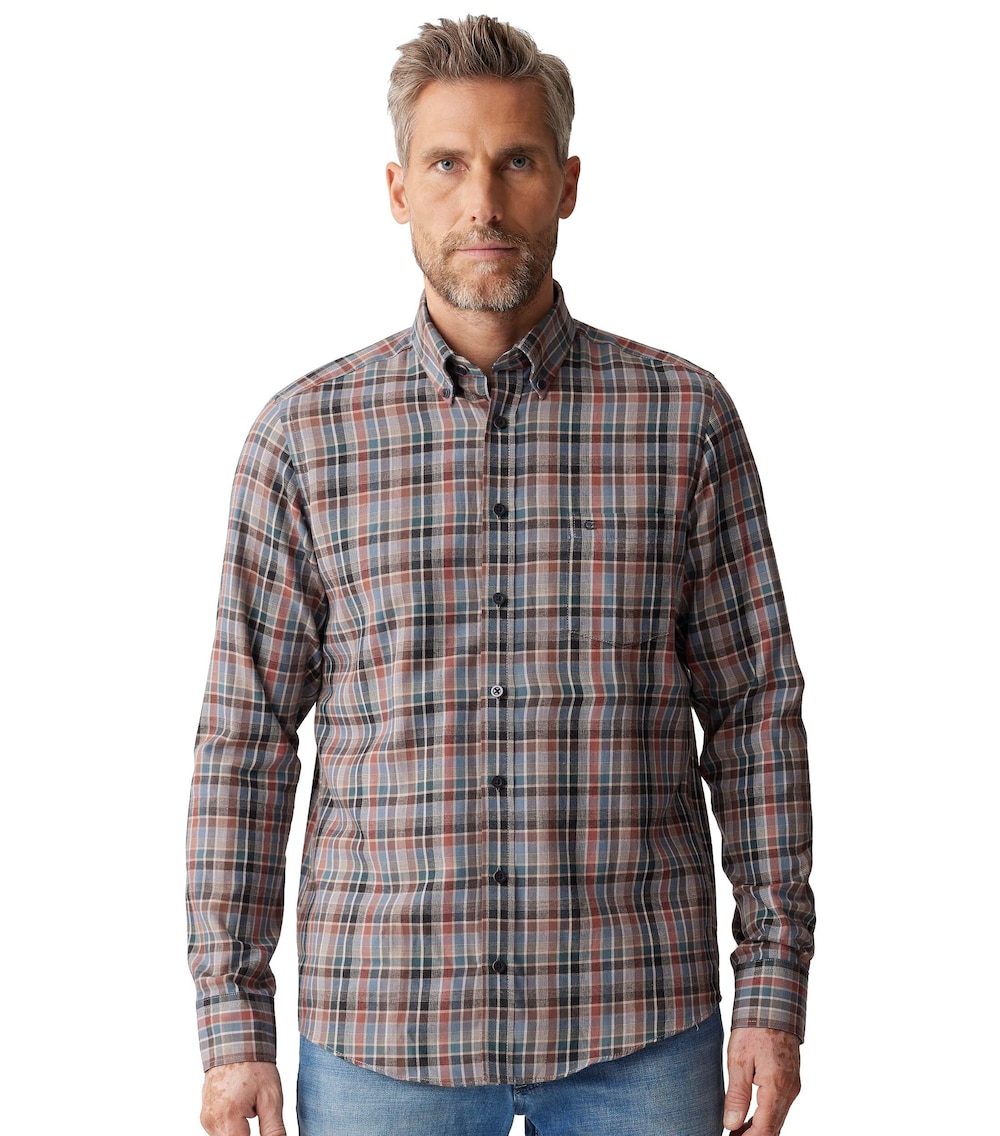 Große Größen Flanellhemd kariert Casual Fit, Herren, rosa, Größe: 5XL, Baumwolle, Happy Size Men von CASAMODA