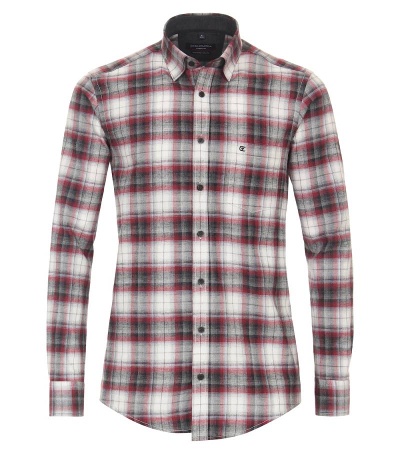 Große Größen Flanellhemd kariert Casual Fit, Herren, rot, Größe: 3XL, Baumwolle, Happy Size DE Men von CASAMODA