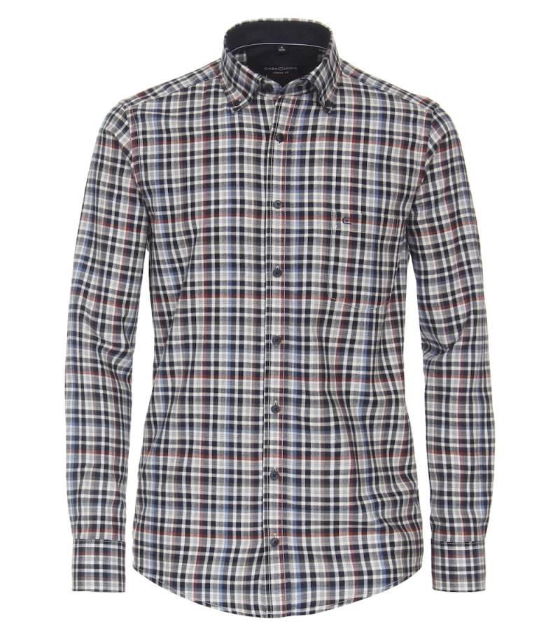 Große Größen Flanellhemd kariert Casual Fit, Herren, rot, Größe: 3XL, Baumwolle, Happy Size DE Men von CASAMODA