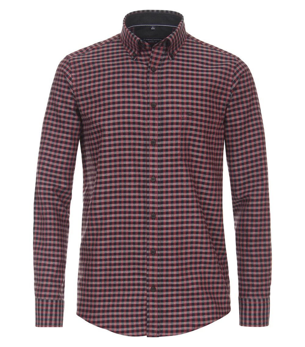 Große Größen Flanellhemd kariert Casual Fit, Herren, rot, Größe: XL, Baumwolle, Happy Size Men von CASAMODA