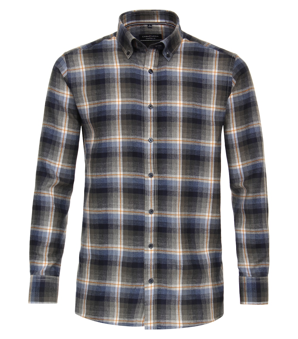 Große Größen Flanellhemd kariert Comfort Fit, Herren, grün, Größe: XXL, Baumwolle, Happy Size Men von CASAMODA