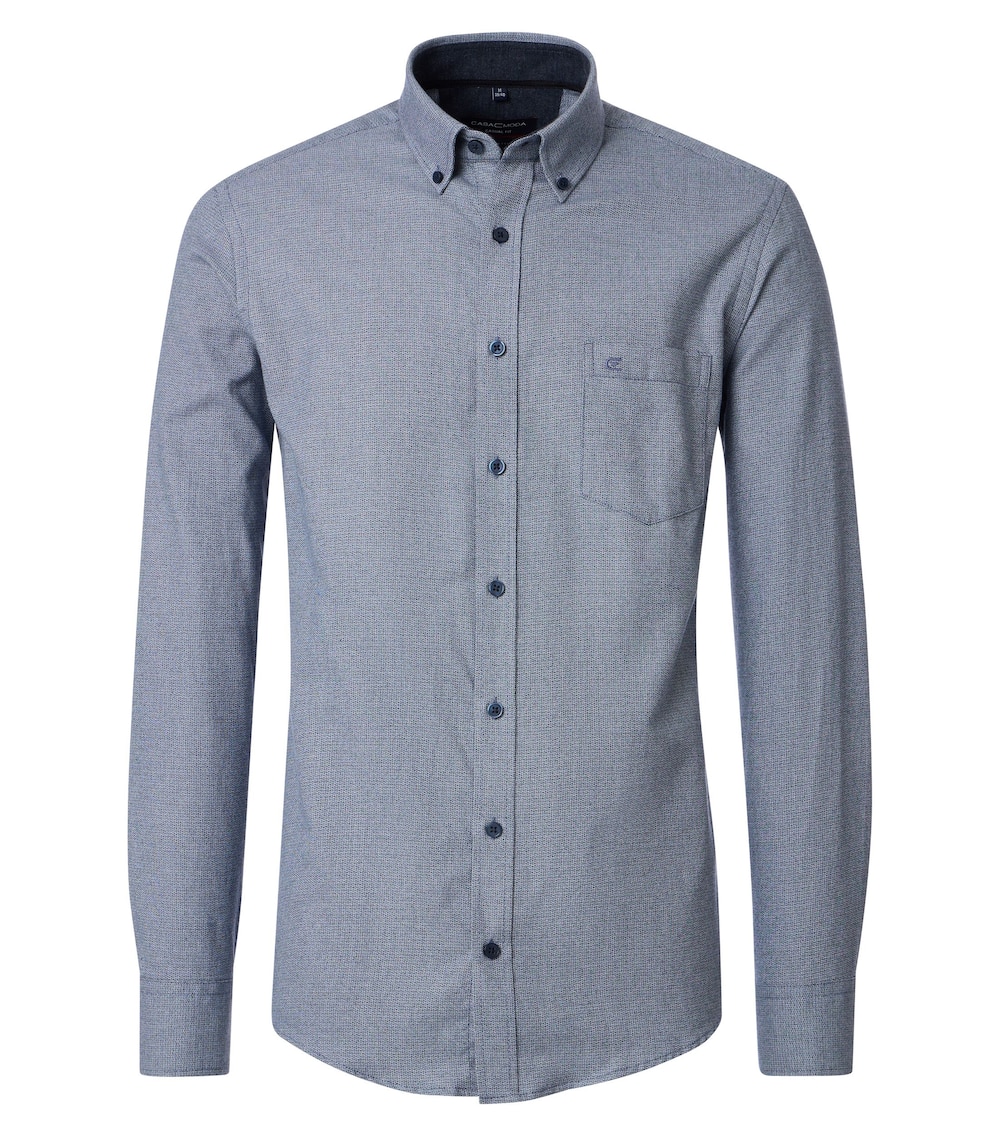 Große Größen Flanellhemd uni Casual Fit, Herren, blau, Größe: XL, Baumwolle, Happy Size Men von CASAMODA