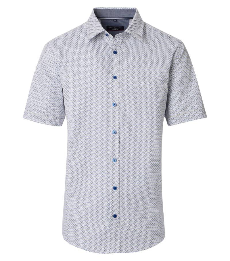 Große Größen Freizeithemd Kurzarm Print Casual Fit, Herren, blau, Größe: XL, Baumwolle, Happy Size DE Men von CASAMODA