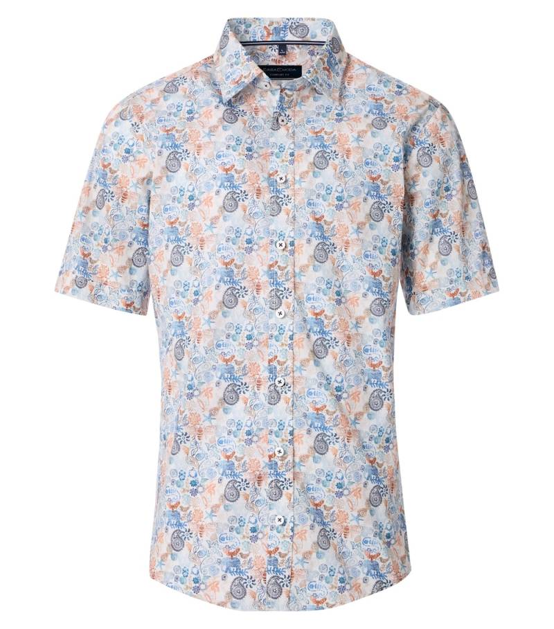 Große Größen Freizeithemd Kurzarm Print Comfort Fit, Herren, blau, Größe: XXL, Baumwolle, Happy Size DE Men Große Größen Freizeithemd Kurzarm Print Comfort Fit, Herren, blau, Größe: XXL, Baumwolle, Happy Size DE Men von CASAMODA