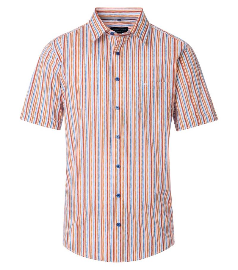Große Größen Freizeithemd Kurzarm Print Comfort Fit, Herren, orange, Größe: L, Baumwolle, Happy Size DE Men von CASAMODA