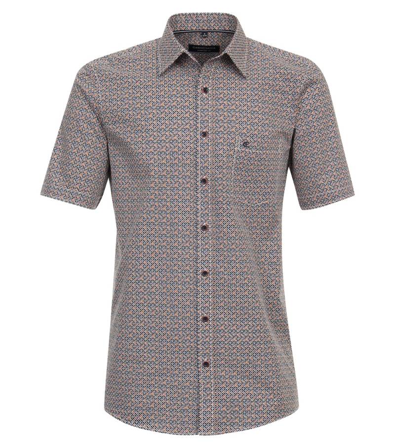 Große Größen Freizeithemd Kurzarm Print Comfort Fit, Herren, orange, Größe: XL, Baumwolle, Happy Size DE Men von CASAMODA